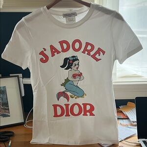 Christian Dior J'Adore Dior White Graphic Tee medium US10 made in Italy